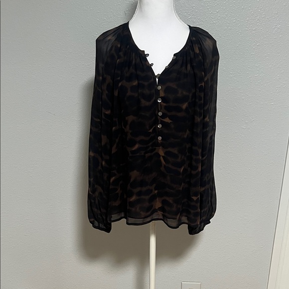 Rails Tops - Rails Leopard Print Blouse – Size Large